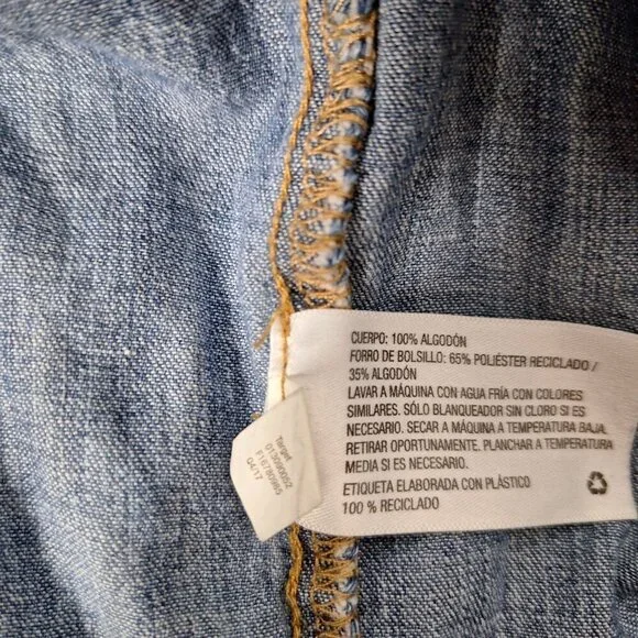 Universal Thread Denim Romper Sleeveless Blue Large - Picture 6 of 6